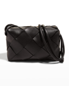 Bottega Veneta Small Intreccio Leather Camera Bag In Black