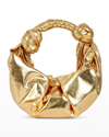 Simon Miller Lame Lopsy Metallic Vegan Leather Top-handle Bag In Star Gold
