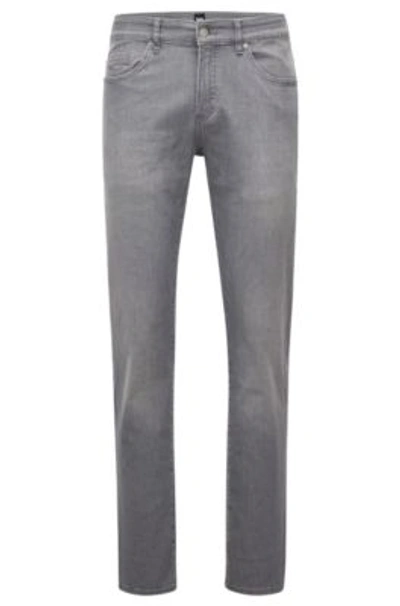Hugo Boss Slim-fit Jeans In Gray Lightweight Denim- Grey Men's Jeans Size 42/34