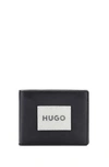 HUGO SMOOTH LEATHER WALLET WITH CONTRAST BRANDED PATCH
