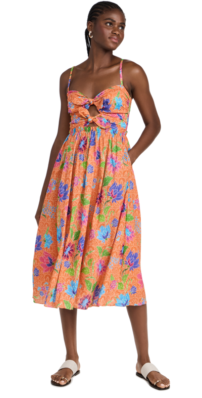 off the shoulder fit and flare midi dress Women's Bertha Fit and Flare Off-Shoulder Brocade Midi Dress XS/XS/S/M/L/XL/Customize Blue Floral MEAN BLVD L / Blue / Floral