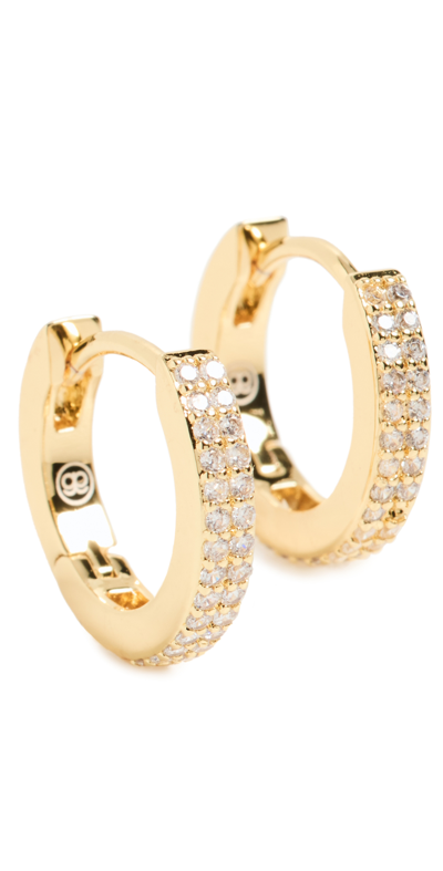 Gorjana Wilder Shimmer Bar Huggie Hoop Earrings In Gold