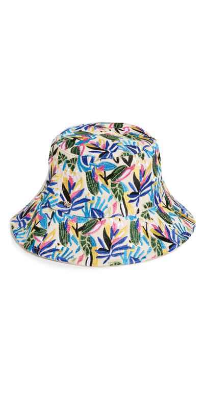 Lele Sadoughi Rainforest Embroidered Bucket Hat In Riviera Rainbow