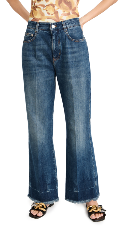 Stella Mccartney 90s Blue Cropped Flared-leg Jeans