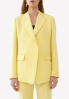 Chloé Buttonless Pure Silk Blazer With Peak Lapel In Yellow