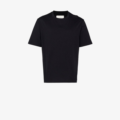 Studio Nicholson Blue Crew Neck Cotton T-shirt In Black