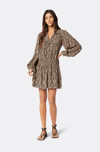 Joie Essex Mini Silk Dress In Brown In Brown
