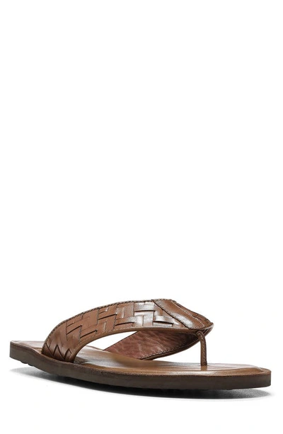 Donald Pliner Woven Leather Strap Sandal In Cappuccino