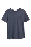 Selected Homme Brook Raw Edge T-shirt In Navy Blazer