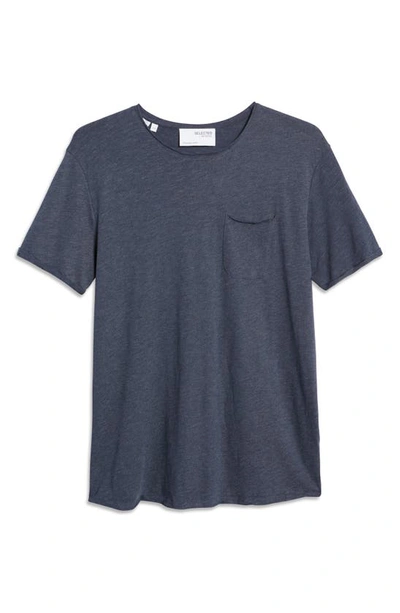 Selected Homme Brook Raw Edge T-shirt In Navy Blazer