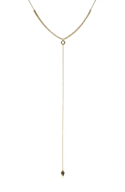 Jardin Riviere Illusion Lariat Necklace In Clear/ Gold