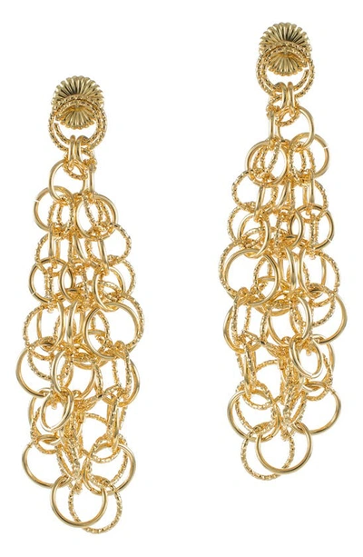 Jardin Cluster Interlock Chain Drop Earrings In Gold