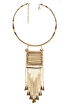 Jardin Beaded Wire Fringe Necklace In White/ Gold