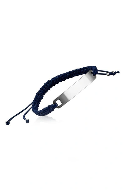 Jardin Woven Cord Id Bracelet In Blue/ Silver