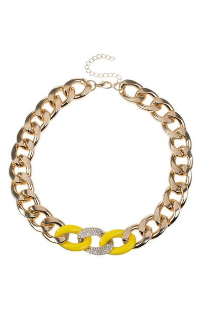 Jardin Crystal Chain Link Necklace In Yellow/ Gold