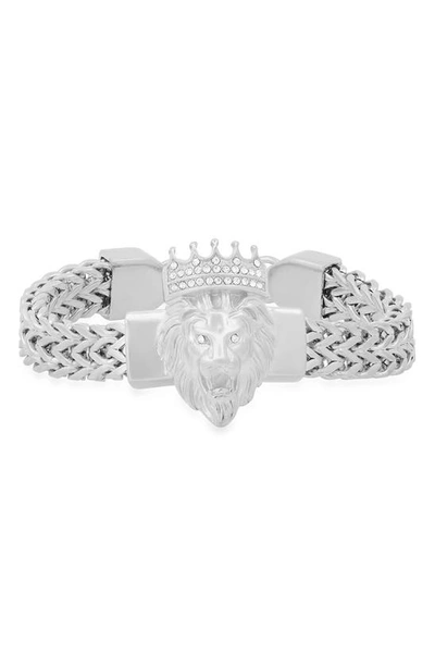 Hmy Jewelry Stainless Steel Lion Head Bracelet In Metallic