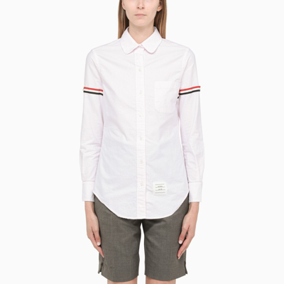 Thom Browne White Long Sleeve Shirt In Pink