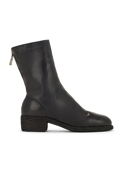 Guidi Black Leather Heeled Boots In Blkt