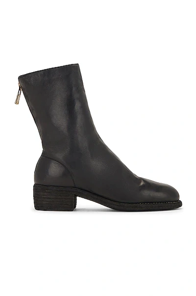 Guidi Black Leather Heeled Boots