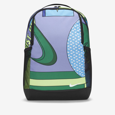 Nike Brasilia Kids' Printed Backpack (18l) In Black