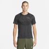 Nike Men's Dri-fit Adv Run Division Techknit Short-sleeve Running Top In Black