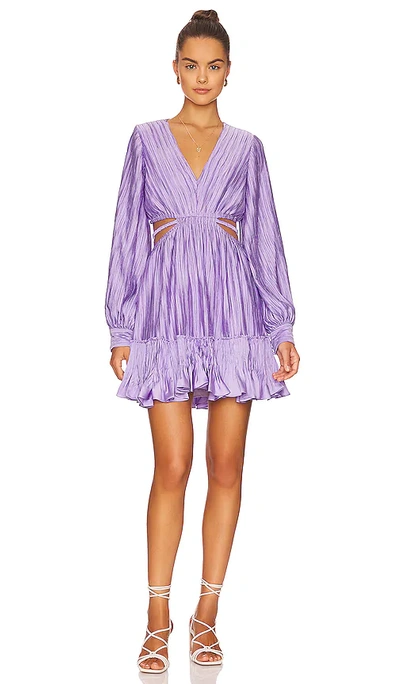 Jonathan Simkhai Londyn Mushroom Pleat Mini Dress In Lavender
