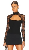 Fleur Du Mal Bouquet Lace Shrug In Black