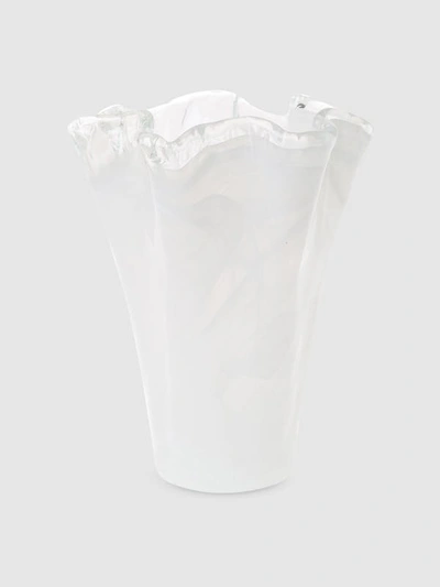 Vietri Onda Medium Glass Vase In White