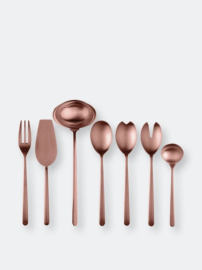 Mepra Linea 7-piece Serving Set In Rose Gold