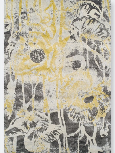 Addison Rugs Addison Platinum Artistic Floral Area Rug In Yellow