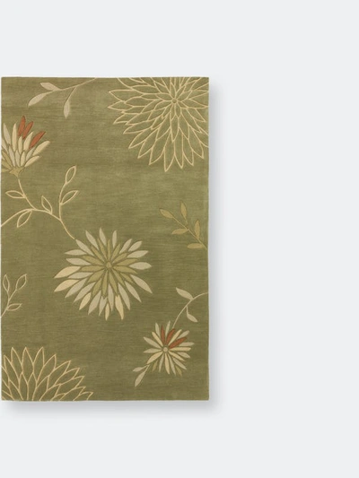 Addison Rugs Addison Marlow Contemporary Floral Green Area Rug