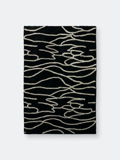 Addison Rugs Addison Calabar Transitional Abstract Waves Area Rug In Black