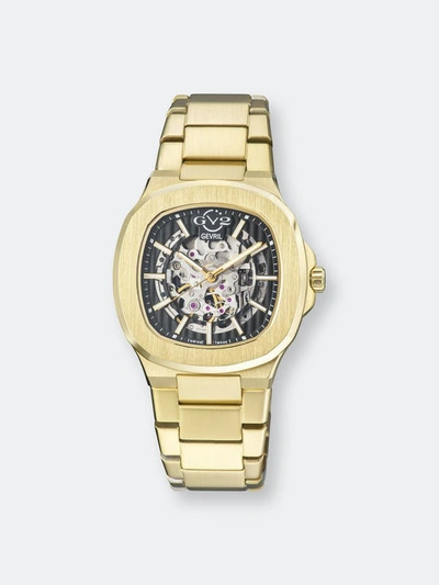 Gevril Gv2 Men's Potente 18115 Automatic Bracelet Watch 30 Mm In Gold