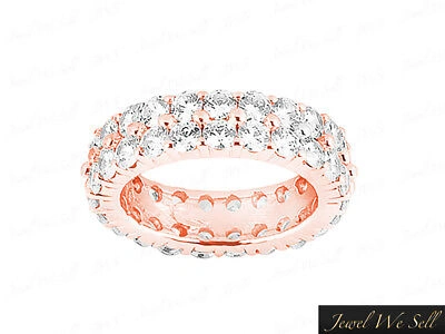 Pre-owned Jewelwesell 1.75ct Diamond 2row Shared Prong Eternity Wedding Band Ring 14k Rose Gold I Si2