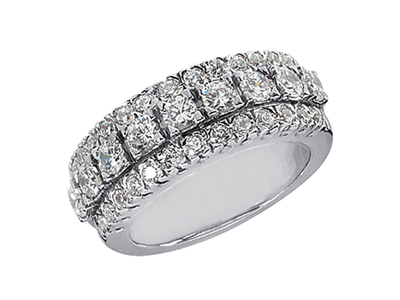 Pre-owned Jewelwesell 1.55ct Diamond Wedding Band Ring 10k White Gold Round Brilliant Cut Prong I Si2