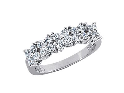 Pre-owned Jewelwesell Real 1.00ct Diamond Wedding Band Ring Sterling Silver Round Cut Gh I1 Prong