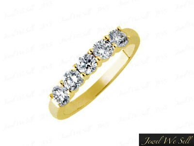 Pre-owned Jewelwesell Natural 0.50ct Diamond Wedding Ring 18k Yellow Gold Round Brilliant Cut Si1