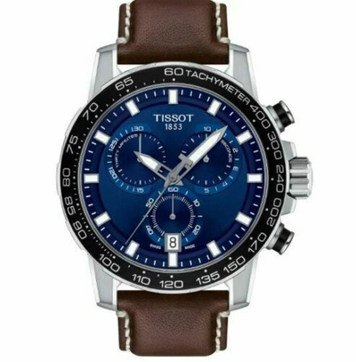 Pre-owned Tissot Supersport Chrono T125.617.16.041.00 Blue Dial (fedex 2 Day)