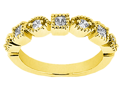 Pre-owned Jewelwesell Genuine 0.30ct Diamond Wedding Band Ring 10k Yellow Gold Gh I1 Prong Bezel Set