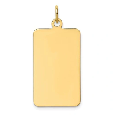 Pre-owned Accessories & Jewelry 14k Yellow Gold 32mm X 15mm Medium Plain Rectangular Engravable Disc Charm