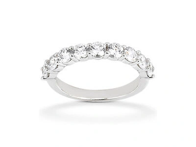 Pre-owned Jewelwesell 0.27ct Diamond Wedding Band Ring 14k White Gold Round Brilliant Cut Prong I Si2