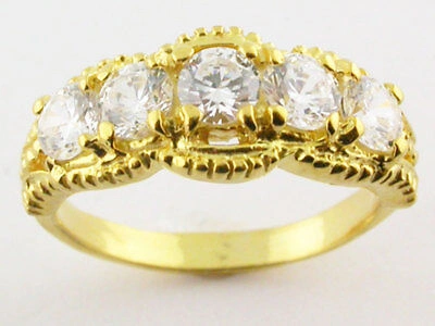 Pre-owned Jewelwesell Genuine 1.00ct Diamond Wedding Band Ring 14karat Yellow Gold H Si2 Prong Setting