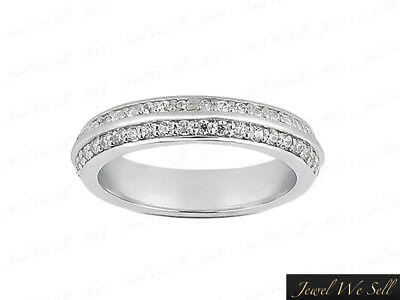 Pre-owned Jewelwesell 1.25ct Round Diamond 2row Knife Edge Wedding Eternity Band Ring 14k Gh I1 Bead