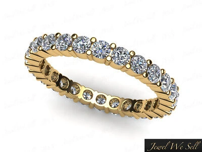Pre-owned Jewelwesell 0.65ct Diamond Shared Prong Eternity Anniversary Band Ring 18k Yellow Gold H Si2