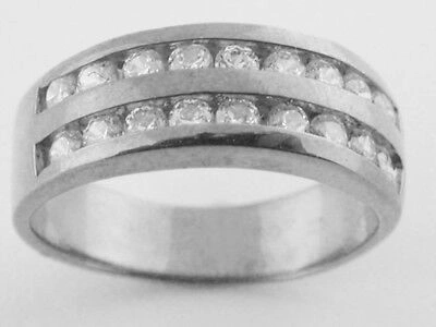 Pre-owned Jewelwesell 0.50ct Diamond Wedding Band Ring 14k White Gold Round Cut Channel Set Gh I1