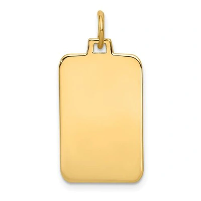 Pre-owned Accessories & Jewelry 14k Yellow Gold 26mm X 12mm Medium Plain Engravable Rectangular Disc Charm