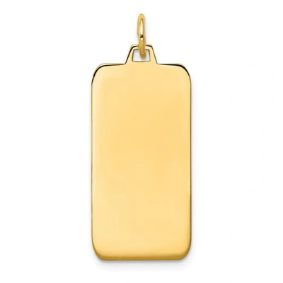 Pre-owned Accessories & Jewelry 14k Yellow Gold 32mm X 13mm Medium Plain Engravable Rectangular Disc Charm