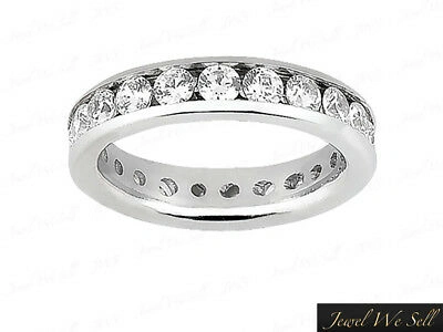 Pre-owned Jewelwesell 1.40ct Round Diamond Classic Channel Wedding Eternity Band Ring 14k Gold I Si2