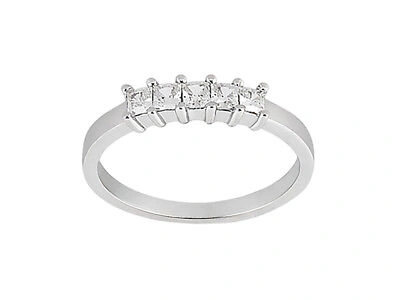 Pre-owned Jewelwesell 5stone 1.0ct Diamond Wedding Band Ring Platinum Princess Cut H Si2 Prong Setting