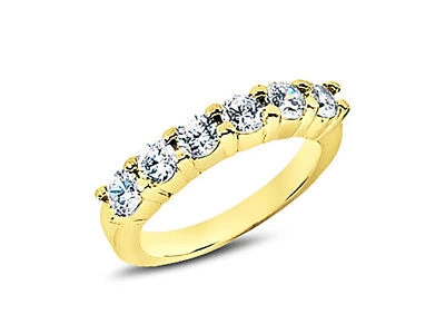 Pre-owned Jewelwesell Real 0.90ct Diamond Wedding Ring 10k Yellow Gold Round Brilliant Cut G-h I1 In Gh